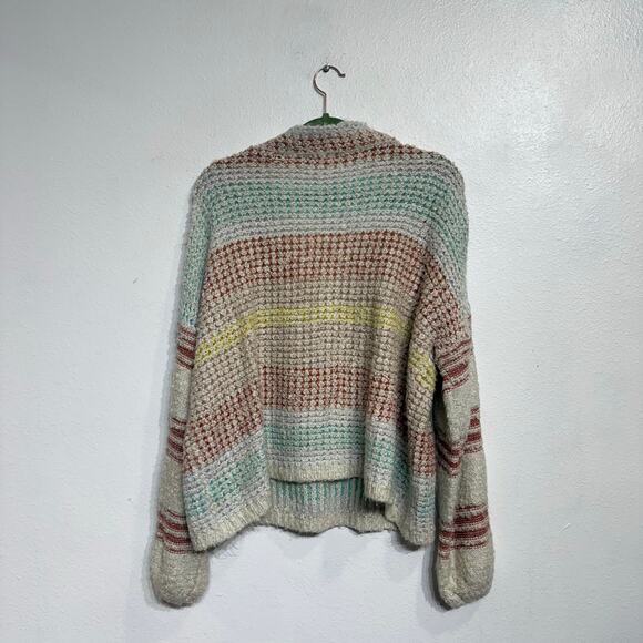Adora Rory Striped Chunky Knit Oversized V-Neck Sweater Sz M - Picture 8 of 11